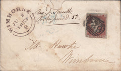 118955 1853 MAIL WIMBORNE LOCAL USAGE/'POOLE' SKELETON (33MM).