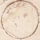 118955 1853 MAIL WIMBORNE LOCAL USAGE/'POOLE' SKELETON (33MM).