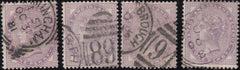 118959 1881 1D LILAC (SG170-172) VARIOUS SHADES.