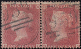119347 1856-57 DIE 2 PL.27 MATCHED PAIR LETTERED DG ON BLUED PAPER (SG29) AND WHITE PAPER (SG40).