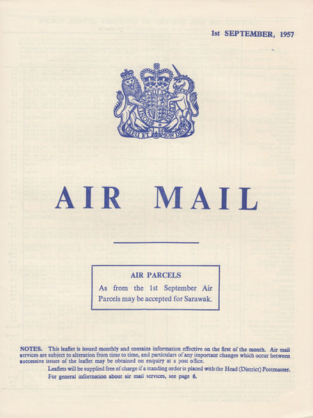 119398 1957 'AIR MAIL' G.P.O. PAMPHLET.