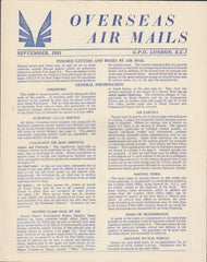 119403 1951 'OVERSEAS AIR MAILS' G.P.O. PAMPHLET.