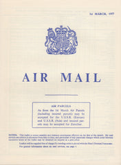 119407 1957 'AIR MAIL' G.P.O. PAMPHLET.