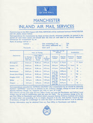 119418 REPRINT OF CIRCA 1934 'MANCHESTER INLAND AIR MAIL SERVICES' G.P.O. PAMPHLET.