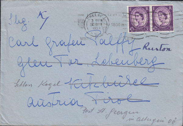 119433 1959 MAIL CHELSEA TO AUSTRIA.