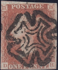 119446 1D RED PL.5 (SG7)(DH)/MANCHESTER DISTINCTIVE 'FISHTAIL' MALTESE CROSS (SPEC A2ub).