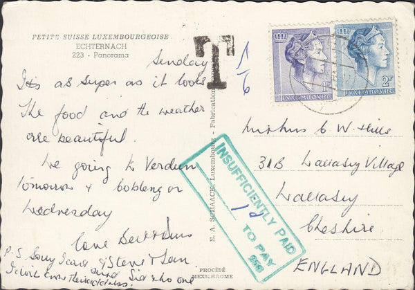 119471 1966 UNDERPAID MAIL LUXEMBOURG TO WALLASEY (CHESHIRE).