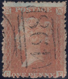 119507 1856-57 1D PL.27 MATCHED PAIR LETTERED CF ON BLUED PAPER (SG29) AND WHITE PAPER (SG40).