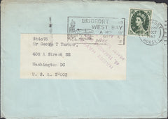 119543 1967 MAIL BRIDPORT (DORSET) TO USA/SLOGAN.