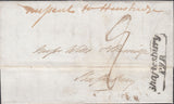 119580 1838 DORSET LETTER LONDON TO SHAFTESBURY MISSENT TO HENSTRIDGE/'SHAFTESBURY PENNY POST' (DT461).