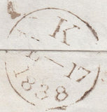 119580 1838 DORSET LETTER LONDON TO SHAFTESBURY MISSENT TO HENSTRIDGE/'SHAFTESBURY PENNY POST' (DT461).