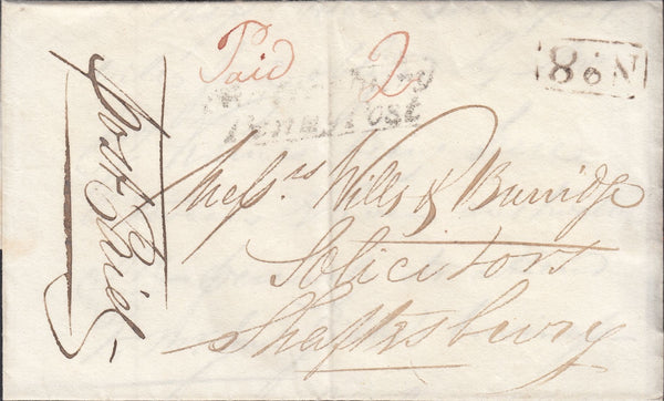 119588 1834 DORSET/'SHAFTESBURY PENNY POST' (DT458).