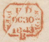 119595 1843 DORCHESTER MALTESE CROSS ON ENVELOPE TO HARROW/'N.L' HAND STAMP OF UNKNOWN ORIGIN.