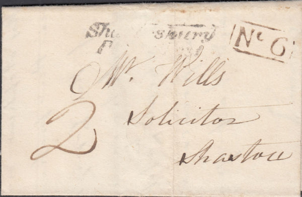 119599 1834 DORSET/'SHAFTESBURY PENNY POST' (DT458).
