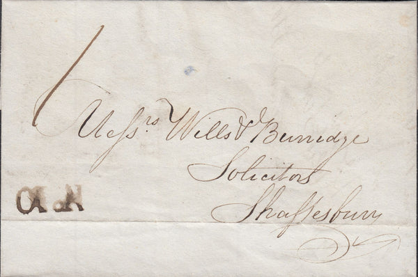 119601 1838 DORSET/SHAFTESBURY PENNY POST.