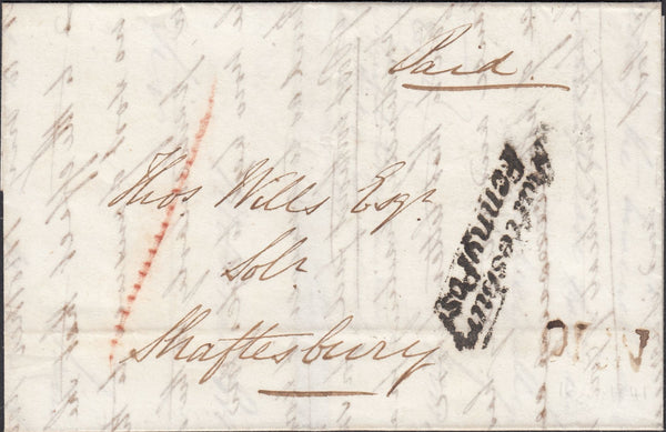 119606 1841 DORSET/'SHAFTESBURY PENNY POST' (DT458).