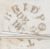 119607 1834 MAIL BRIDPORT (DORSET) TO EDINBURGH/'BRIDPORT PENNY POST' (DT118)/SCOTTISH '½' HAND STAMP.