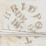 119607 1834 MAIL BRIDPORT (DORSET) TO EDINBURGH/'BRIDPORT PENNY POST' (DT118)/SCOTTISH '½' HAND STAMP.