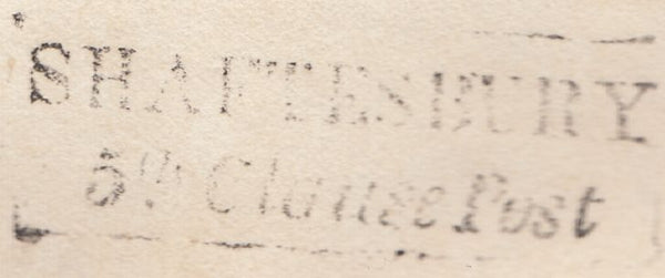 119609 1824 MAIL WINCANTON TO SHERBORNE WITH 'SHAFTESBURY/5TH CLAUSE POST' HAND STAMP TYPE F (DT470).