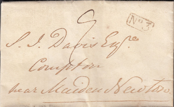 119610 1828 DORSET/'SHAFTESBURY 5TH CLAUSE POST' HAND STAMP TYPE 'G' (DT472).