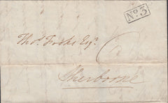 119612 1825 DORSET/'SHAFTESBURY 5'' CLAUSE POST' HAND STAMP TYPE 51 (DT468).