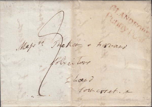 119617 1825 DORSET/'BLANDFORD PENNY POST' HAND STAMP (DT54).
