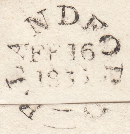 119619 1833 DORSET/'BLANDFORD PENNY POST' HAND STAMP (DT54).