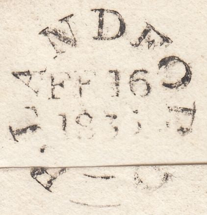 119619 1833 DORSET/'BLANDFORD PENNY POST' HAND STAMP (DT54).