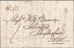 119656 1837 DORSET/'SHAFTESBURY PENNY POST' HAND STAMP (DT461).