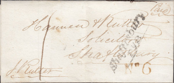 119659 1843 DORSET/'SHAFTESBURY PENNY POST' HAND STAMP (DT461).