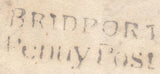 119666 1825 DORSET/'BRIDPORT PENNY POST' HAND STAMP (DT118)/'BEAMINSTER' HAND STAMP (DT10).