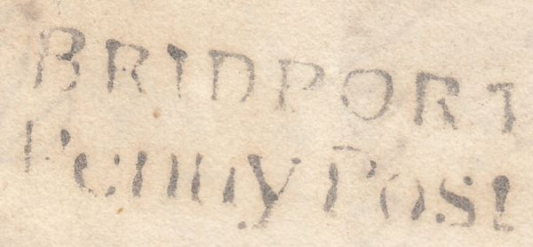 119666 1825 DORSET/'BRIDPORT PENNY POST' HAND STAMP (DT118)/'BEAMINSTER' HAND STAMP (DT10).