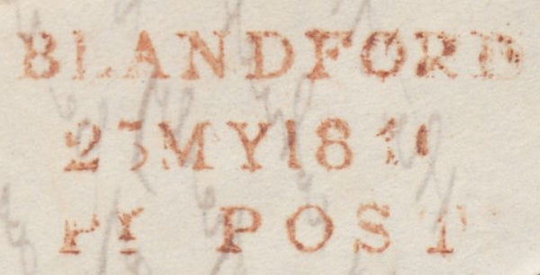 119688 1840 DORSET/'BLANDFORD PENNY POST' HAND STAMP (DT56).