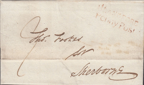 119693 1823 DORSET/'BLANDFORD PENNY POST' HAND STAMP (DT54).