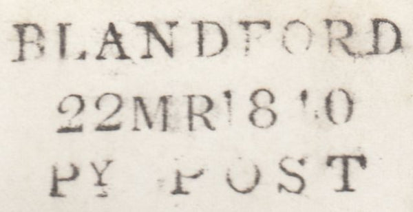 119697 1840 DORSET/'BLANDFORD PENNY POST' HAND STAMP (DT56).