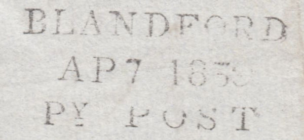 119699 1839 DORSET/'BLANDFORD PENNY POST' HAND STAMP (DT56).