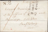 119705 1845 DORSET/'BLANDFORD PENNY POST' HAND STAMP (DT56)/HENSTRIDGE RECEIVER.