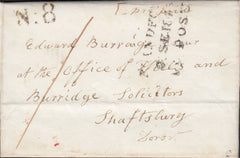 119705 1845 DORSET/'BLANDFORD PENNY POST' HAND STAMP (DT56)/HENSTRIDGE RECEIVER.