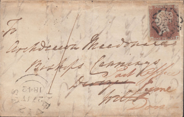 119706 1842 DORSET/'BLANDFORD PENNY POST' HAND STAMP (DT56).