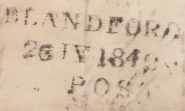 119706 1842 DORSET/'BLANDFORD PENNY POST' HAND STAMP (DT56).