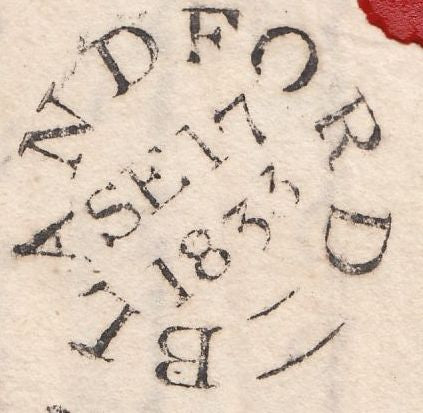 119707 1833 DORSET/'BLANDFORD PENNY POST' HAND STAMP (DT54).