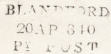 119716 1840 DORSET/'BLANDFORD PENNY POST' HAND STAMP (DT56).