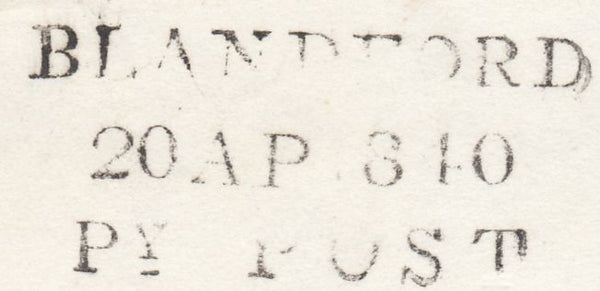 119716 1840 DORSET/'BLANDFORD PENNY POST' HAND STAMP (DT56).