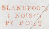 119721 1840 DORSET/'BLANDFORD PENNY POST' HAND STAMP (DT56).