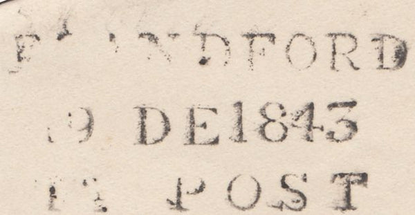 119722 1843 DORSET/'BLANDFORD PENNY POST' HAND STAMP (DT56).