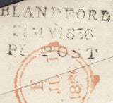 119723 1836 DORSET/'BLANDFORD PENNY POST' HAND STAMP (DT56).