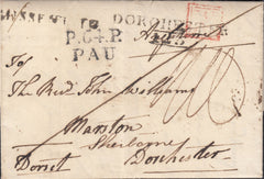 119791 1827 MAIL PARIS TO SHERBORNE MISSENT TO DORCHESTER.