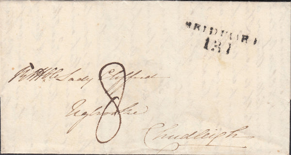 119816 1816 DORSET/'BRIDPORT 137' MILEAGE MARK (DT103).