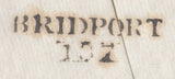 119819 DORSET/'BRIDPORT 137' MILEAGE MARK ON COVER (USED 1824-1829).