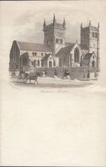 119843 CIRCA 1820 PRINT OF WIMBORNE MINSTER.